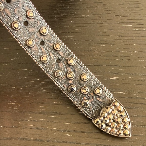 Large Genuine Leather Studded Black Designer Belt Western Cowboy Country main image 5